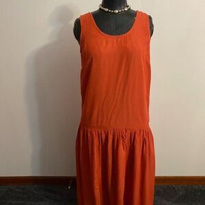 A.B.S. by Allen Schwartz Vintage Orange sleeveless drop waist dress, size 8